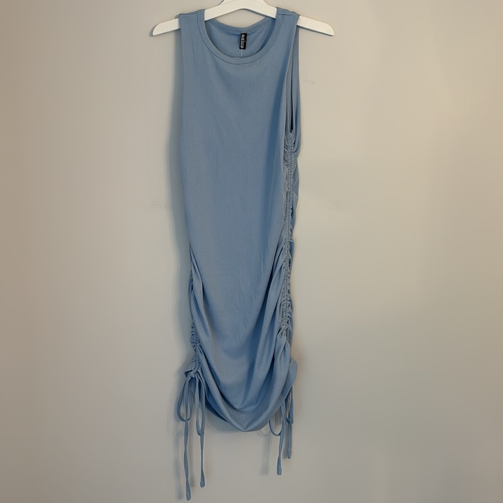 BTFBM Light Blue Ribbed Mini Dress Size Medium